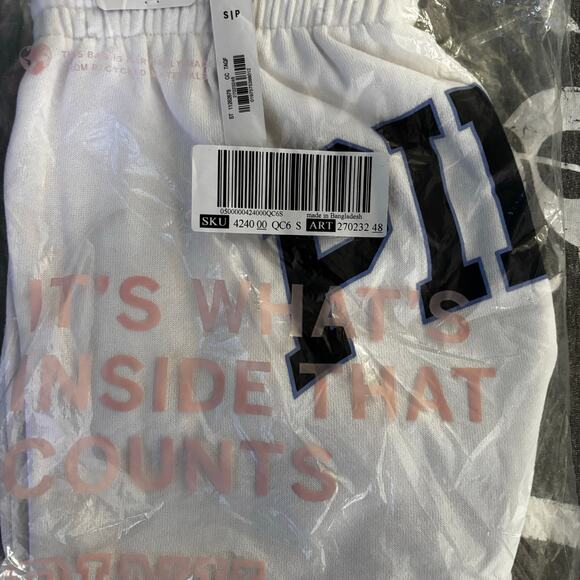 VS PINK Limited Edition Varsity Blue & White Ivy Fleece Rolled Hem Shorts- SM - Picture 8 of 8